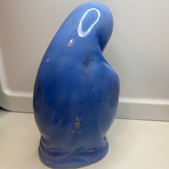 Vtg Italy Porcelain Praying May Madonna Figurine with Blue Gold Veil 9.5” H - Picture 6 of 13